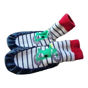 Hanna Andersson 7-9 Kids Unisex Sock Slippers Slip On House Shoes Motorcycle